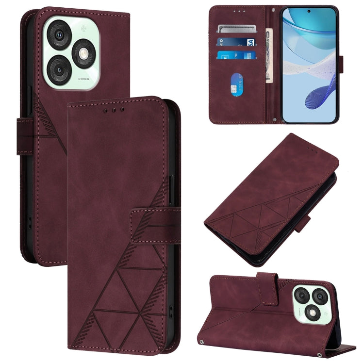 Crossbody 3D Embossed Flip Leather Phone Case, For itel A200 4G/A200+ 4G Global, For Itel A95 5G, For Itel A90, For Itel City 100, For Itel Power 70, For Itel A50, For Itel RS4, For Itel S24