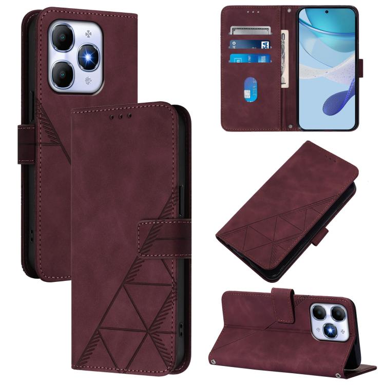 Crossbody 3D Embossed Flip Leather Phone Case, For itel A200 4G/A200+ 4G Global, For Itel A95 5G, For Itel A90, For Itel City 100, For Itel Power 70, For Itel A50, For Itel RS4, For Itel S24