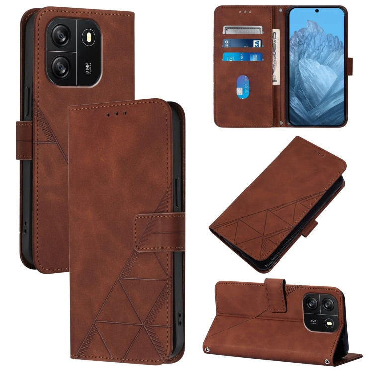 Crossbody 3D Embossed Flip Leather Phone Case, For Blackview Wave 6C, For Blackview Shark 8, For Blackview A53, For Blackview A52
