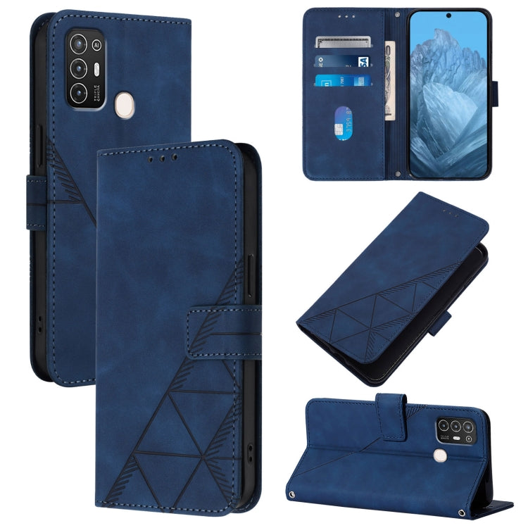 Crossbody 3D Embossed Flip Leather Phone Case, For ZTE Blade A53, For ZTE Blade A52 Lite, For ZTE Blade V40s, For ZTE Blade A52