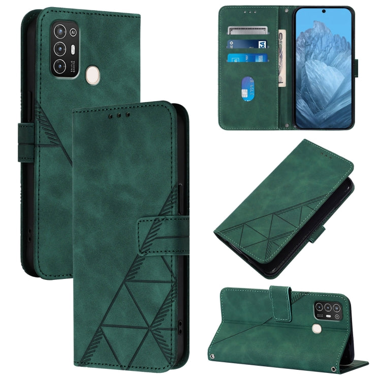 Crossbody 3D Embossed Flip Leather Phone Case, For ZTE Blade A53, For ZTE Blade A52 Lite, For ZTE Blade V40s, For ZTE Blade A52