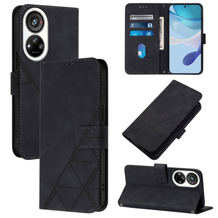 Crossbody 3D Embossed Flip Leather Phone Case, For ZTE Blade A53, For ZTE Blade A52 Lite, For ZTE Blade V40s, For ZTE Blade A52