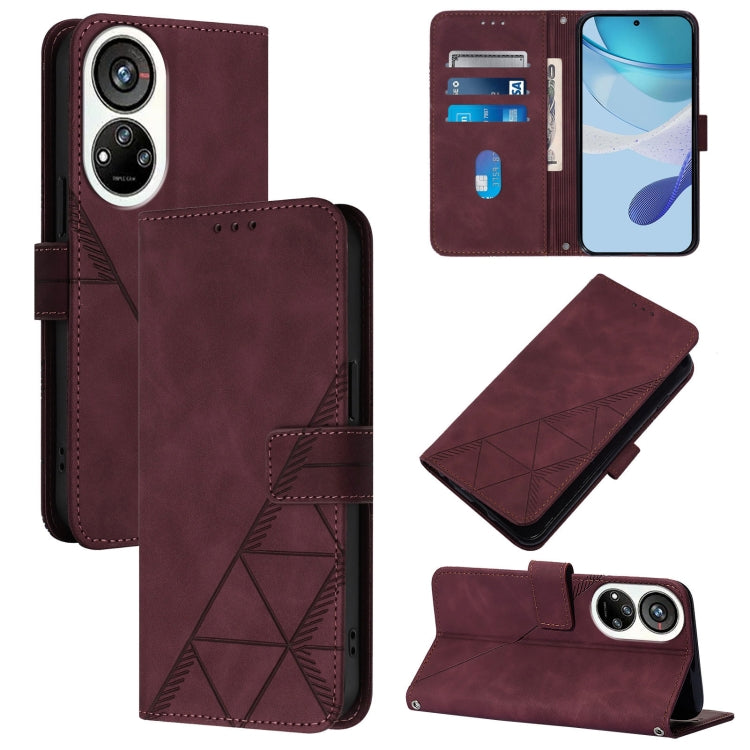 Crossbody 3D Embossed Flip Leather Phone Case, For ZTE Blade A53, For ZTE Blade A52 Lite, For ZTE Blade V40s, For ZTE Blade A52