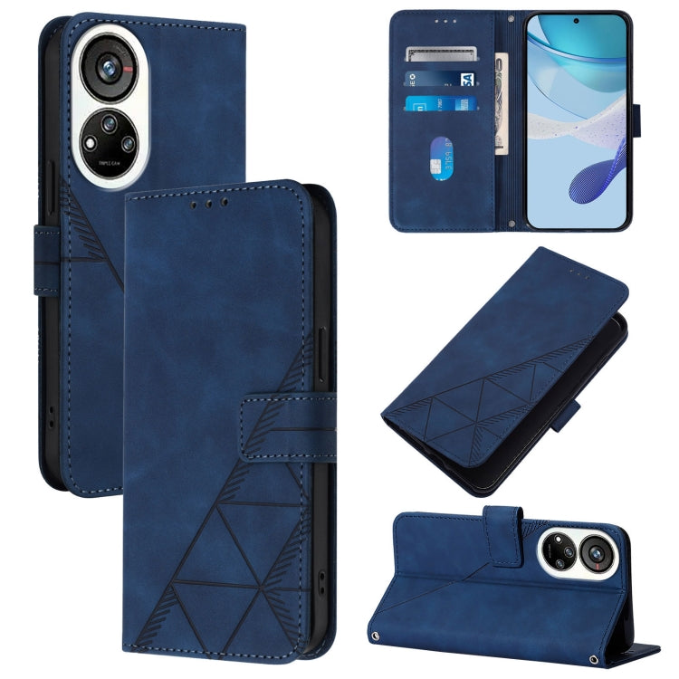 Crossbody 3D Embossed Flip Leather Phone Case, For ZTE Blade A53, For ZTE Blade A52 Lite, For ZTE Blade V40s, For ZTE Blade A52