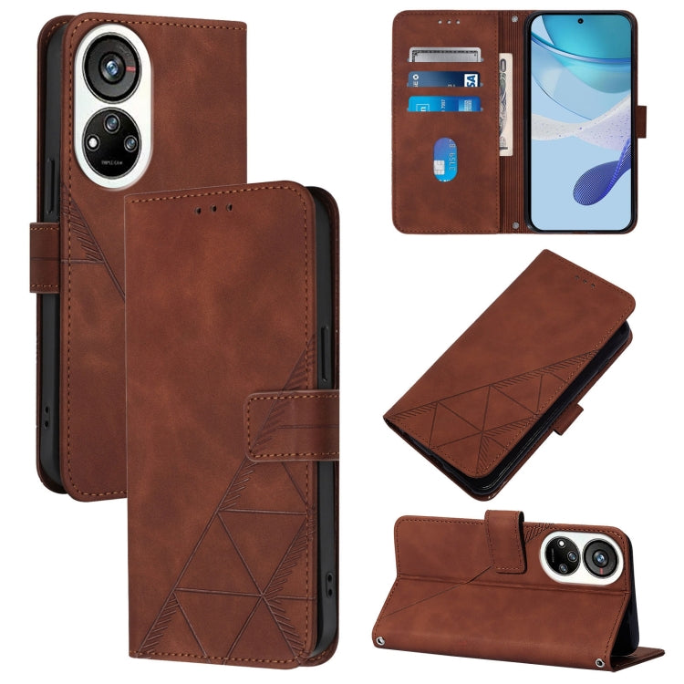 Crossbody 3D Embossed Flip Leather Phone Case, For ZTE Blade A53, For ZTE Blade A52 Lite, For ZTE Blade V40s, For ZTE Blade A52