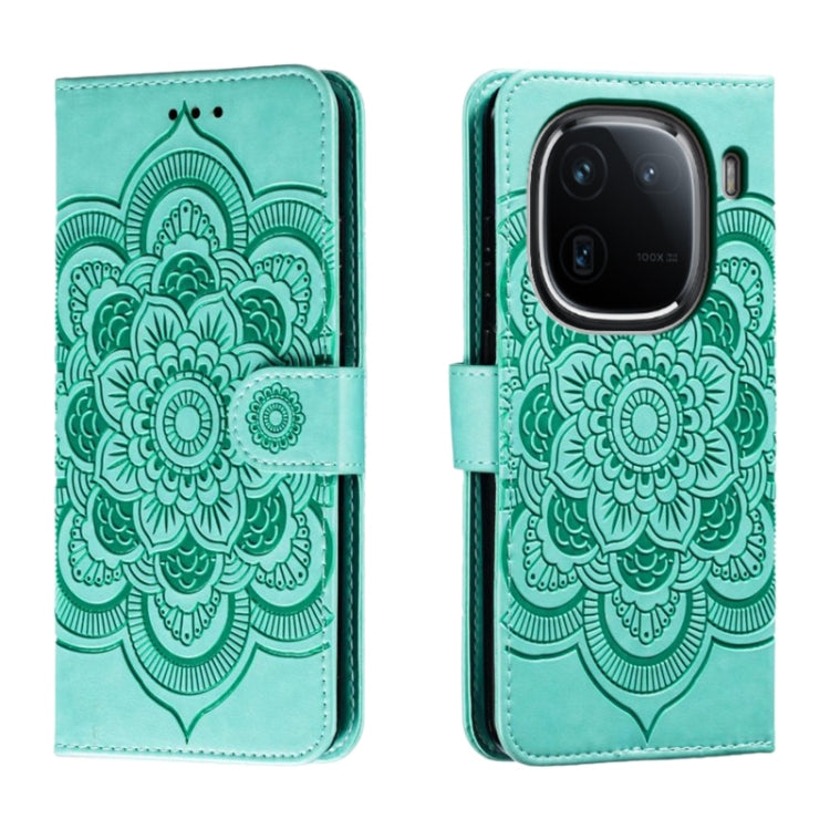 Sun Mandala Embossing Pattern Phone Leather Case, For vivo iQOO 12 Pro, For vivo iQOO 12, For vivo Y200 5G, For vivo Y17S, For vivo V29e, For vivo Y35M+