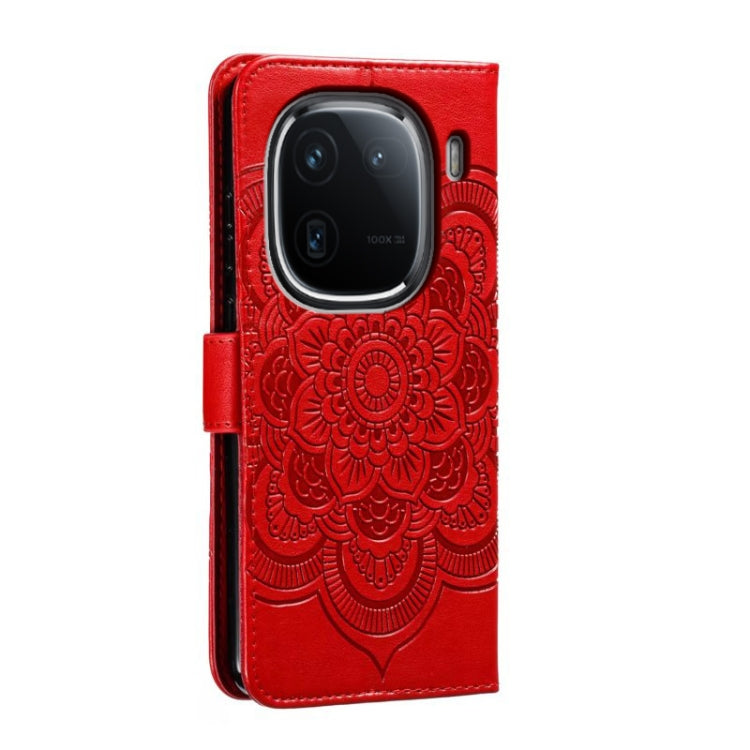 Sun Mandala Embossing Pattern Phone Leather Case, For vivo iQOO 12 Pro, For vivo iQOO 12, For vivo Y200 5G, For vivo Y17S, For vivo V29e, For vivo Y35M+
