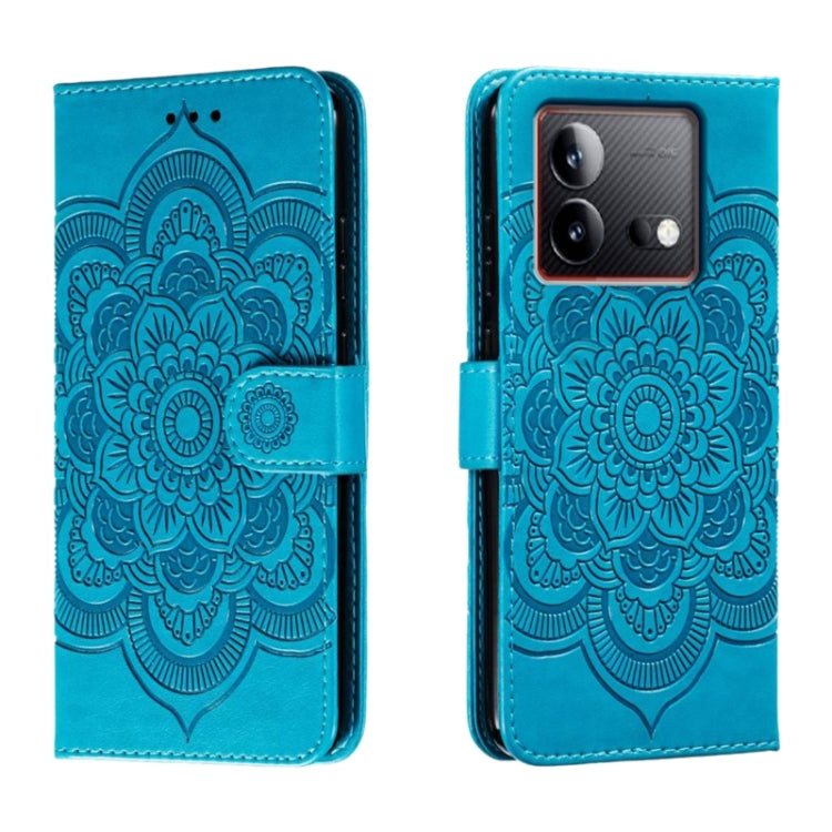 Sun Mandala Embossing Pattern Phone Leather Case, For vivo S17, For vivo S17e, For vivo iQOO Neo8, For vivo Y78, For vivo Y100 5G