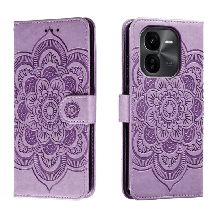 Sun Mandala Embossing Pattern Phone Leather Case, For vivo iQOO 15, For vivo Y500 5G, For vivo Y38, For vivo iQOO Z9X, For vivo S18e, For vivo S18