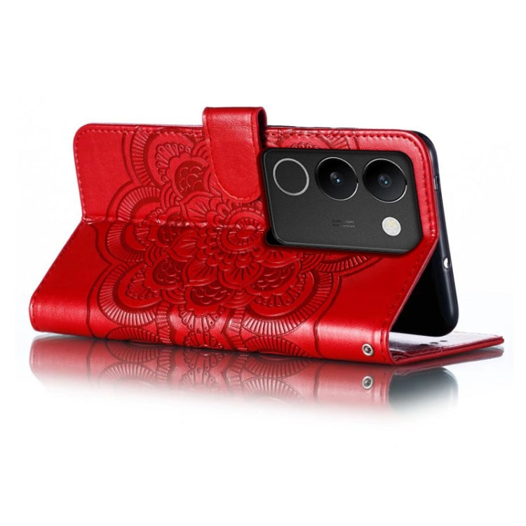 Sun Mandala Embossing Pattern Phone Leather Case, For vivo S17, For vivo S17e, For vivo iQOO Neo8, For vivo Y78, For vivo Y100 5G