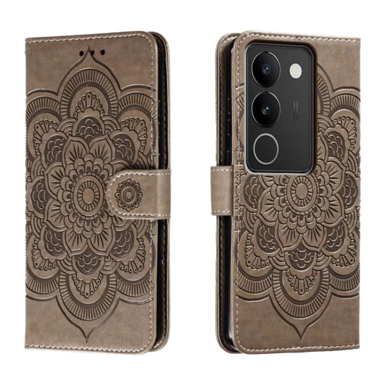 Sun Mandala Embossing Pattern Phone Leather Case, For vivo S17, For vivo S17e, For vivo iQOO Neo8, For vivo Y78, For vivo Y100 5G