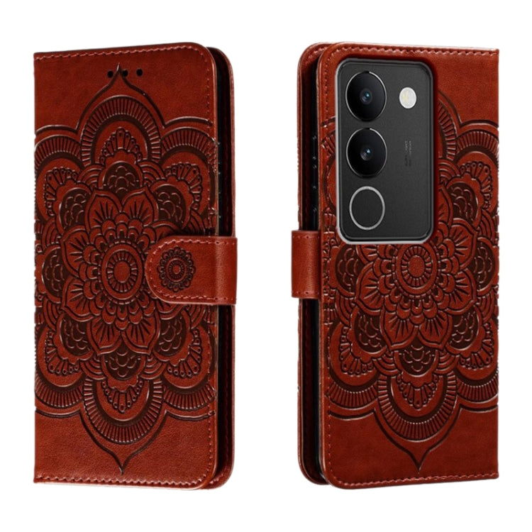 Sun Mandala Embossing Pattern Phone Leather Case, For vivo S17, For vivo S17e, For vivo iQOO Neo8, For vivo Y78, For vivo Y100 5G