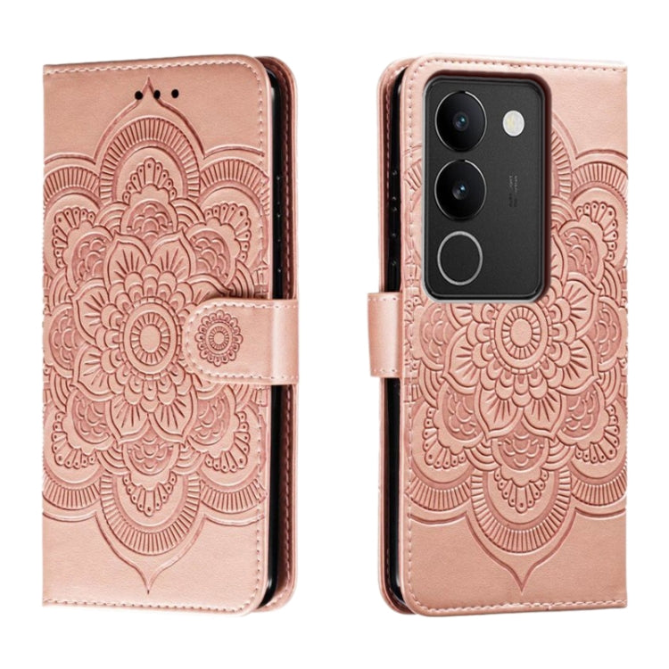 Sun Mandala Embossing Pattern Phone Leather Case, For vivo S17, For vivo S17e, For vivo iQOO Neo8, For vivo Y78, For vivo Y100 5G