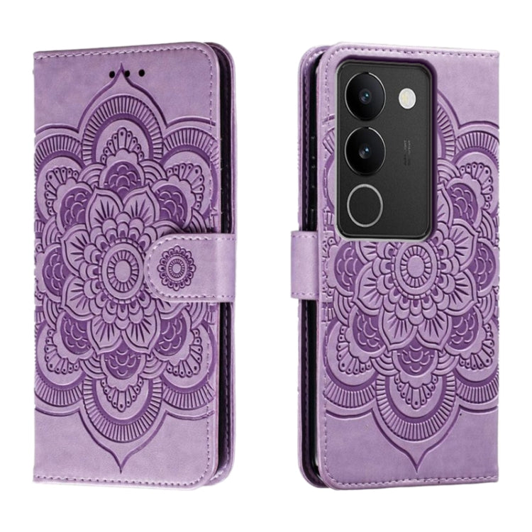 Sun Mandala Embossing Pattern Phone Leather Case, For vivo S17, For vivo S17e, For vivo iQOO Neo8, For vivo Y78, For vivo Y100 5G