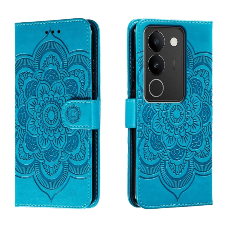 Sun Mandala Embossing Pattern Phone Leather Case, For vivo S17, For vivo S17e, For vivo iQOO Neo8, For vivo Y78, For vivo Y100 5G