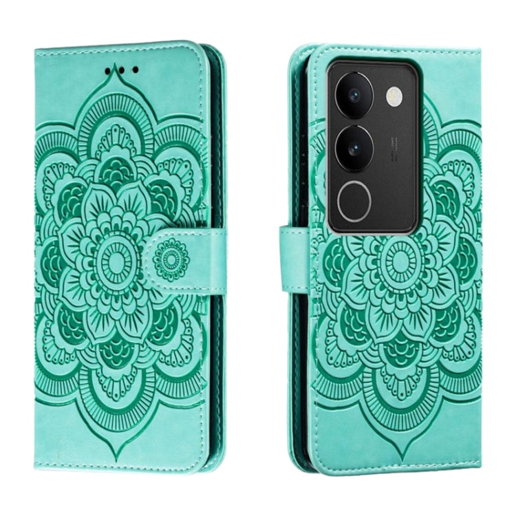 Sun Mandala Embossing Pattern Phone Leather Case, For vivo S17, For vivo S17e, For vivo iQOO Neo8, For vivo Y78, For vivo Y100 5G