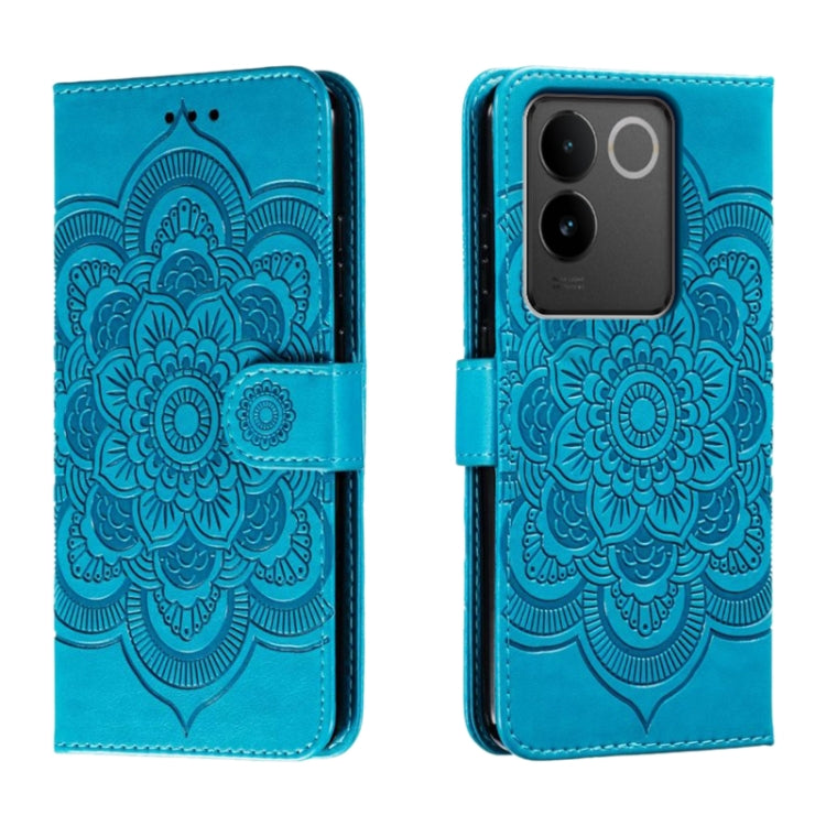 Sun Mandala Embossing Pattern Phone Leather Case, For vivo S17, For vivo S17e, For vivo iQOO Neo8, For vivo Y78, For vivo Y100 5G