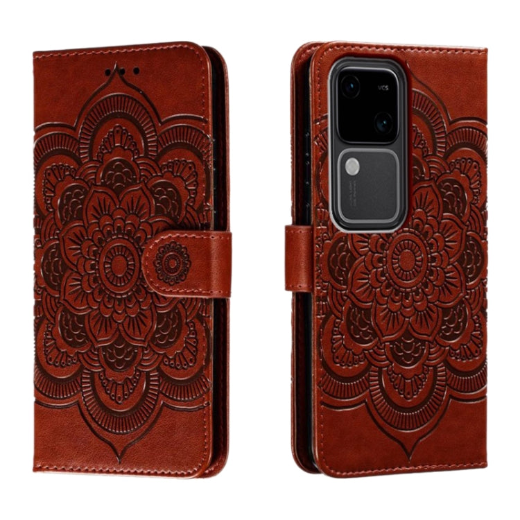 Sun Mandala Embossing Pattern Phone Leather Case, For vivo iQOO 15, For vivo Y500 5G, For vivo Y38, For vivo iQOO Z9X, For vivo S18e, For vivo S18