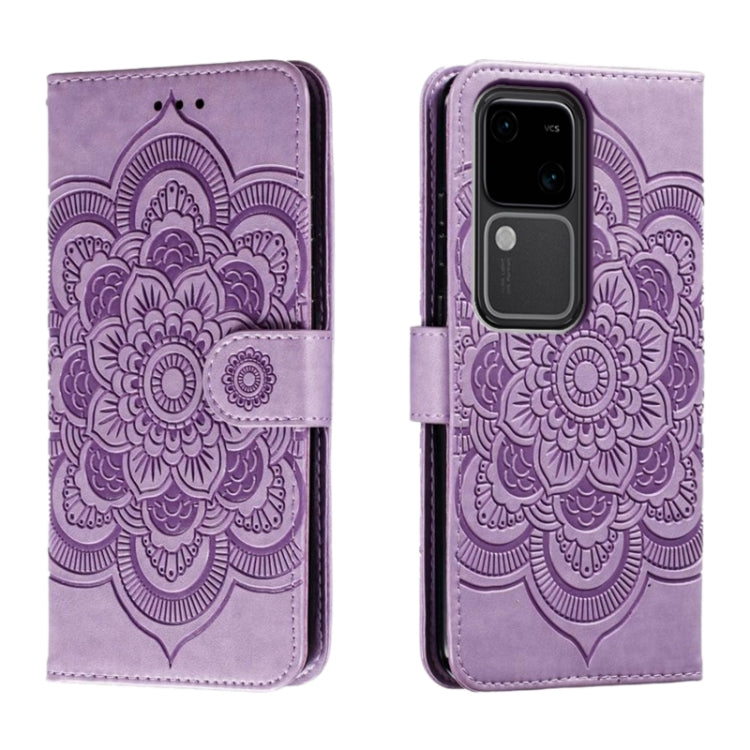 Sun Mandala Embossing Pattern Phone Leather Case, For vivo iQOO 15, For vivo Y500 5G, For vivo Y38, For vivo iQOO Z9X, For vivo S18e, For vivo S18