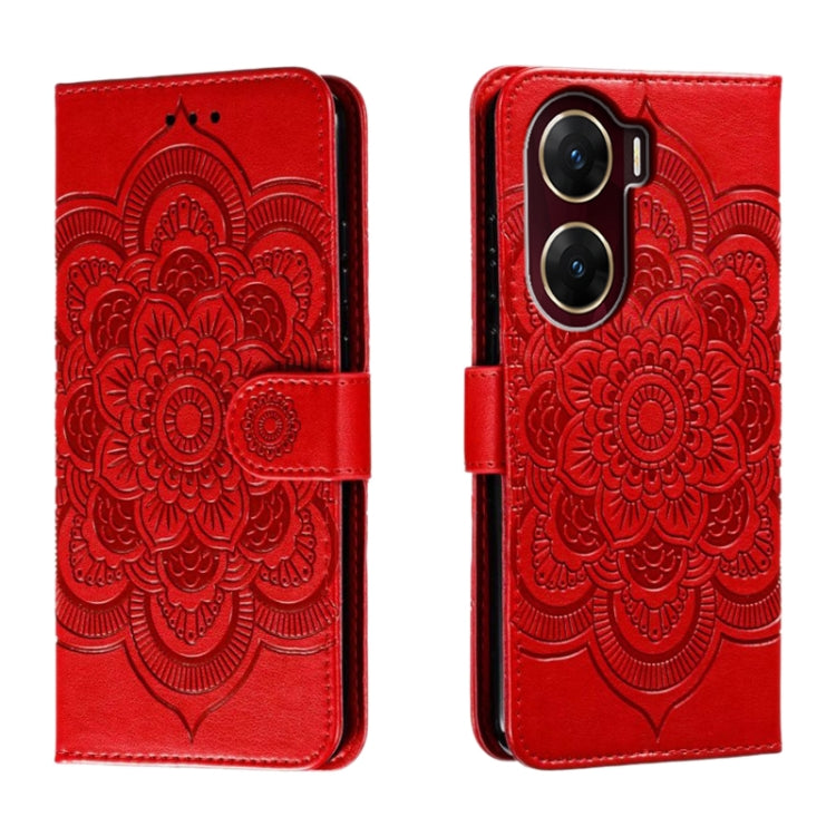 Sun Mandala Embossing Pattern Phone Leather Case, For vivo iQOO 12 Pro, For vivo iQOO 12, For vivo Y200 5G, For vivo Y17S, For vivo V29e, For vivo Y35M+