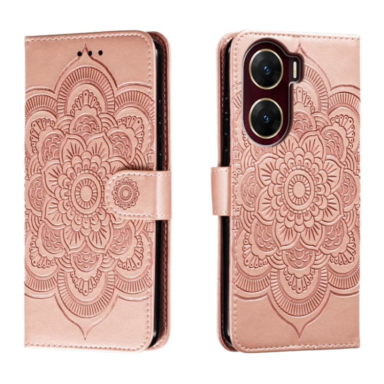 Sun Mandala Embossing Pattern Phone Leather Case, For vivo iQOO 12 Pro, For vivo iQOO 12, For vivo Y200 5G, For vivo Y17S, For vivo V29e, For vivo Y35M+