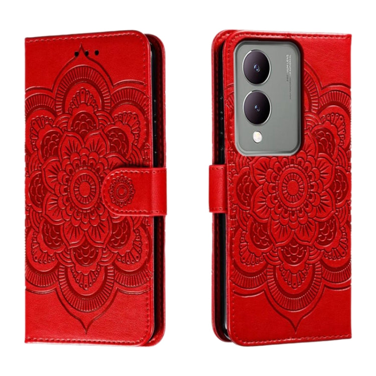 Sun Mandala Embossing Pattern Phone Leather Case, For vivo iQOO 12 Pro, For vivo iQOO 12, For vivo Y200 5G, For vivo Y17S, For vivo V29e, For vivo Y35M+