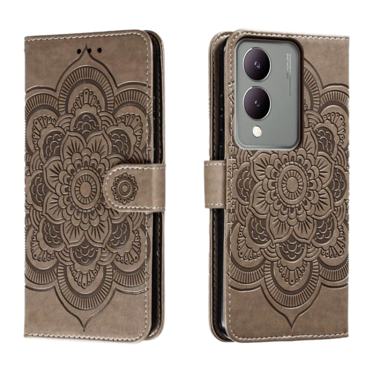 Sun Mandala Embossing Pattern Phone Leather Case, For vivo iQOO 12 Pro, For vivo iQOO 12, For vivo Y200 5G, For vivo Y17S, For vivo V29e, For vivo Y35M+