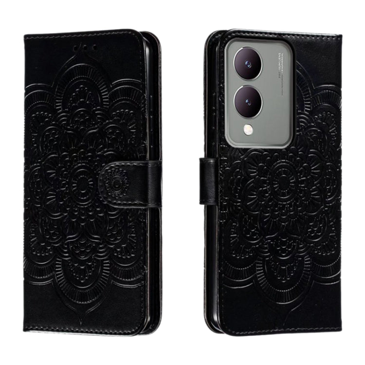 Sun Mandala Embossing Pattern Phone Leather Case, For vivo iQOO 12 Pro, For vivo iQOO 12, For vivo Y200 5G, For vivo Y17S, For vivo V29e, For vivo Y35M+