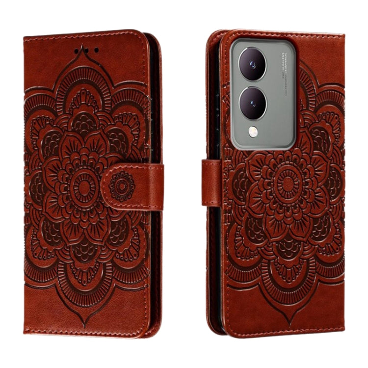 Sun Mandala Embossing Pattern Phone Leather Case, For vivo iQOO 12 Pro, For vivo iQOO 12, For vivo Y200 5G, For vivo Y17S, For vivo V29e, For vivo Y35M+