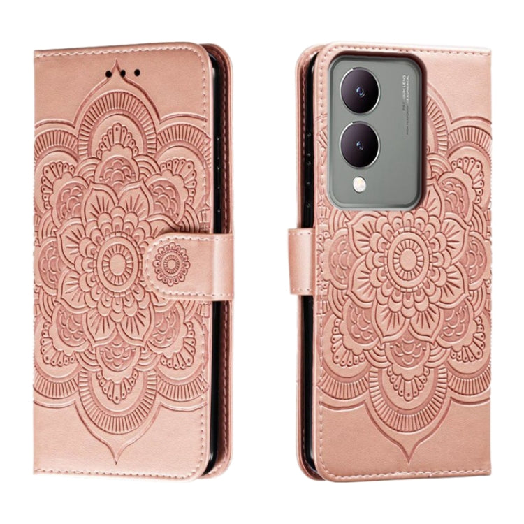 Sun Mandala Embossing Pattern Phone Leather Case, For vivo iQOO 12 Pro, For vivo iQOO 12, For vivo Y200 5G, For vivo Y17S, For vivo V29e, For vivo Y35M+