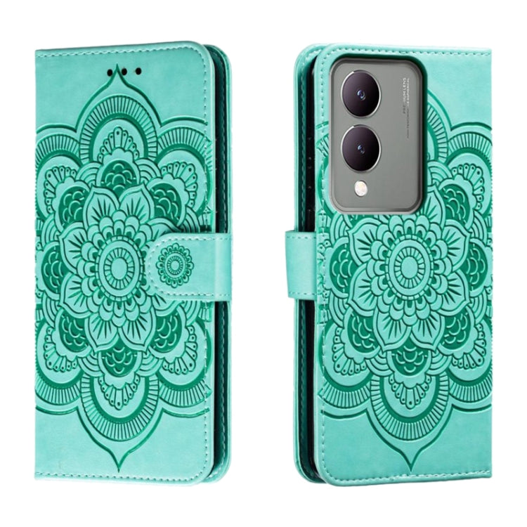 Sun Mandala Embossing Pattern Phone Leather Case, For vivo iQOO 12 Pro, For vivo iQOO 12, For vivo Y200 5G, For vivo Y17S, For vivo V29e, For vivo Y35M+