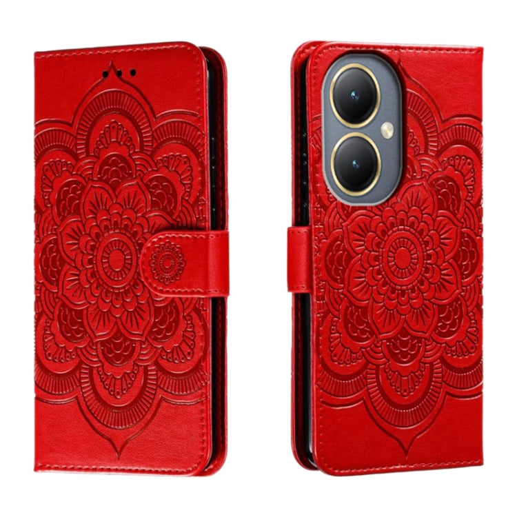 Sun Mandala Embossing Pattern Phone Leather Case, For vivo iQOO 12 Pro, For vivo iQOO 12, For vivo Y200 5G, For vivo Y17S, For vivo V29e, For vivo Y35M+