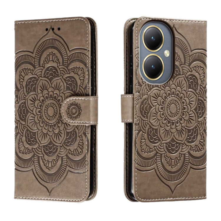 Sun Mandala Embossing Pattern Phone Leather Case, For vivo iQOO 12 Pro, For vivo iQOO 12, For vivo Y200 5G, For vivo Y17S, For vivo V29e, For vivo Y35M+