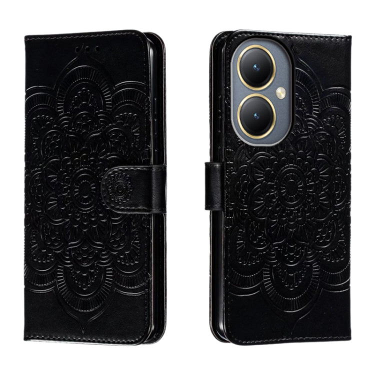 Sun Mandala Embossing Pattern Phone Leather Case, For vivo iQOO 12 Pro, For vivo iQOO 12, For vivo Y200 5G, For vivo Y17S, For vivo V29e, For vivo Y35M+