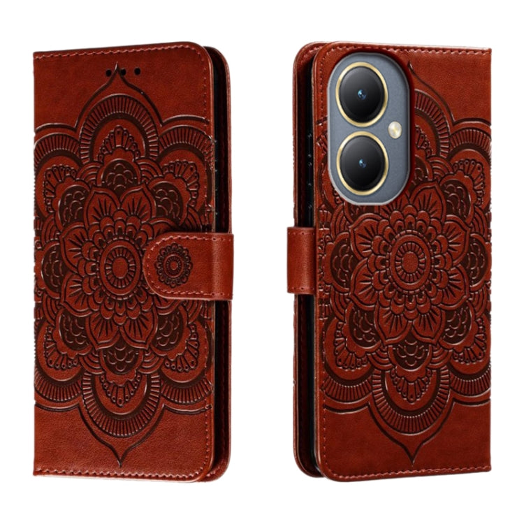 Sun Mandala Embossing Pattern Phone Leather Case, For vivo iQOO 12 Pro, For vivo iQOO 12, For vivo Y200 5G, For vivo Y17S, For vivo V29e, For vivo Y35M+