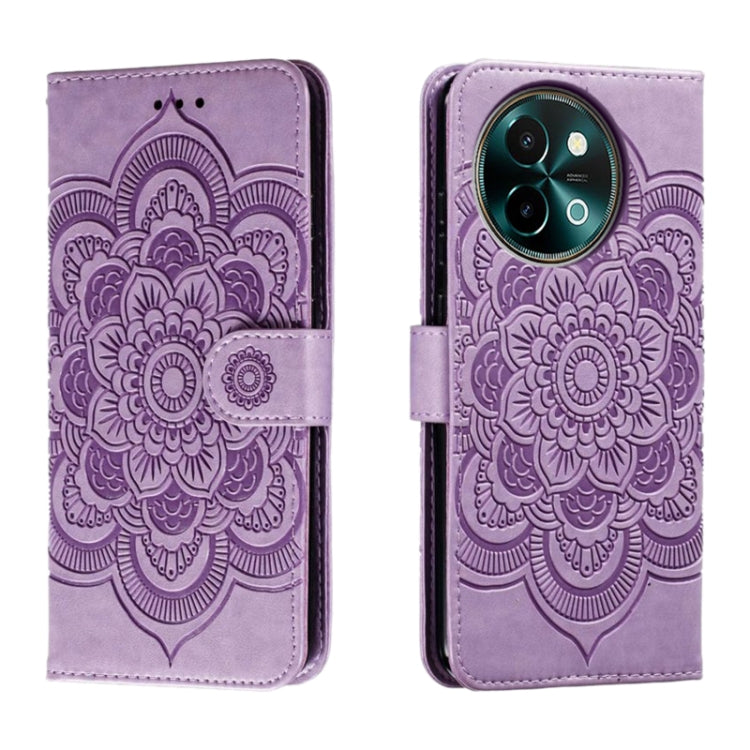 Sun Mandala Embossing Pattern Phone Leather Case, For vivo iQOO 15, For vivo Y500 5G, For vivo Y38, For vivo iQOO Z9X, For vivo S18e, For vivo S18
