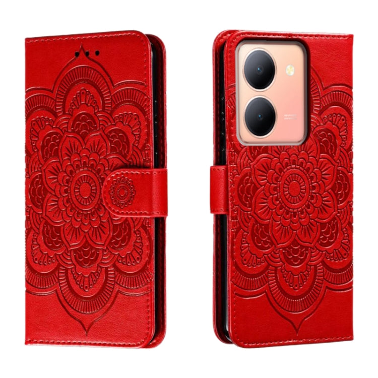 Sun Mandala Embossing Pattern Phone Leather Case, For vivo S17, For vivo S17e, For vivo iQOO Neo8, For vivo Y78, For vivo Y100 5G