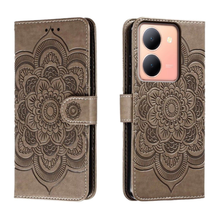 Sun Mandala Embossing Pattern Phone Leather Case, For vivo S17, For vivo S17e, For vivo iQOO Neo8, For vivo Y78, For vivo Y100 5G