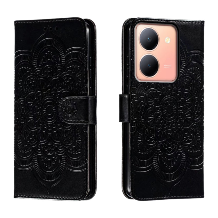 Sun Mandala Embossing Pattern Phone Leather Case, For vivo S17, For vivo S17e, For vivo iQOO Neo8, For vivo Y78, For vivo Y100 5G