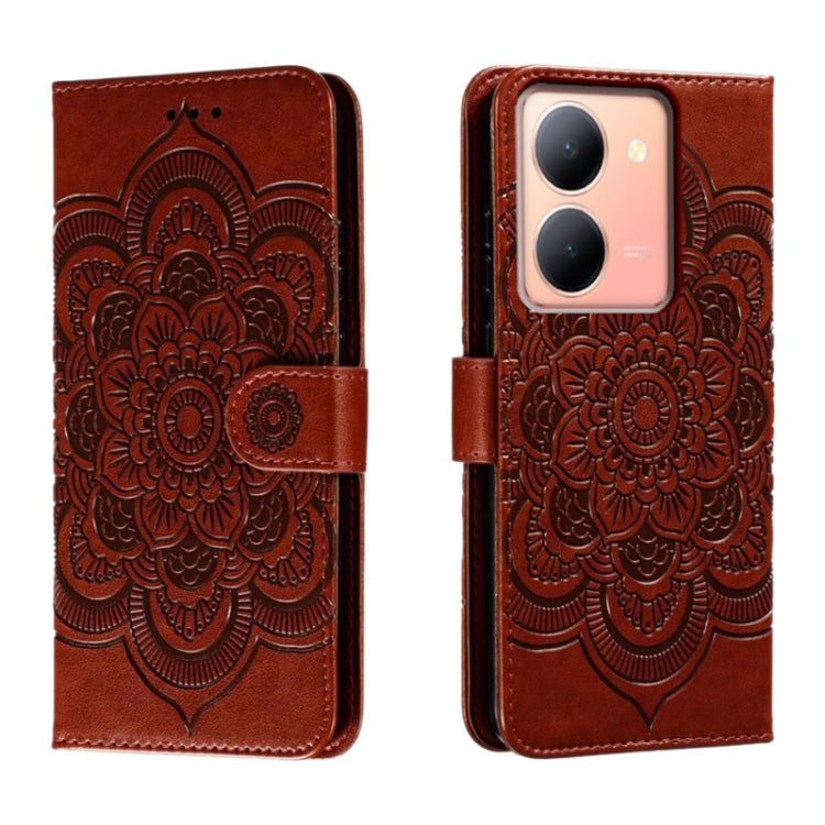 Sun Mandala Embossing Pattern Phone Leather Case, For vivo S17, For vivo S17e, For vivo iQOO Neo8, For vivo Y78, For vivo Y100 5G
