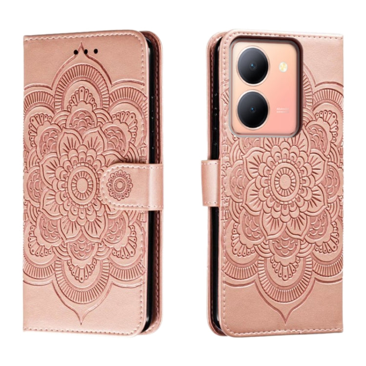 Sun Mandala Embossing Pattern Phone Leather Case, For vivo S17, For vivo S17e, For vivo iQOO Neo8, For vivo Y78, For vivo Y100 5G