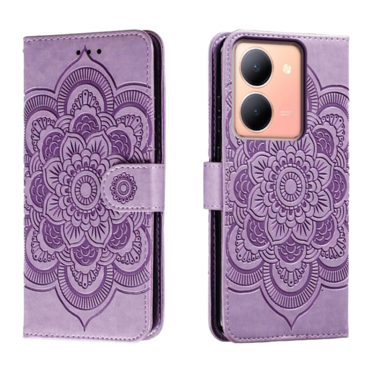 Sun Mandala Embossing Pattern Phone Leather Case, For vivo S17, For vivo S17e, For vivo iQOO Neo8, For vivo Y78, For vivo Y100 5G