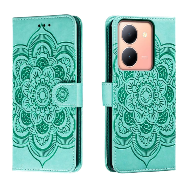 Sun Mandala Embossing Pattern Phone Leather Case, For vivo S17, For vivo S17e, For vivo iQOO Neo8, For vivo Y78, For vivo Y100 5G