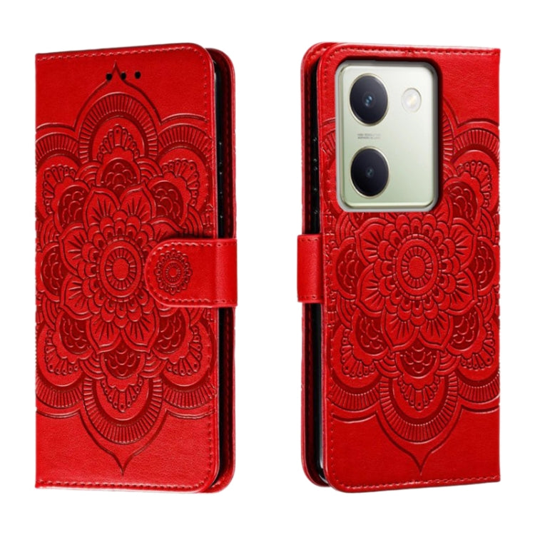 Sun Mandala Embossing Pattern Phone Leather Case, For vivo S17, For vivo S17e, For vivo iQOO Neo8, For vivo Y78, For vivo Y100 5G