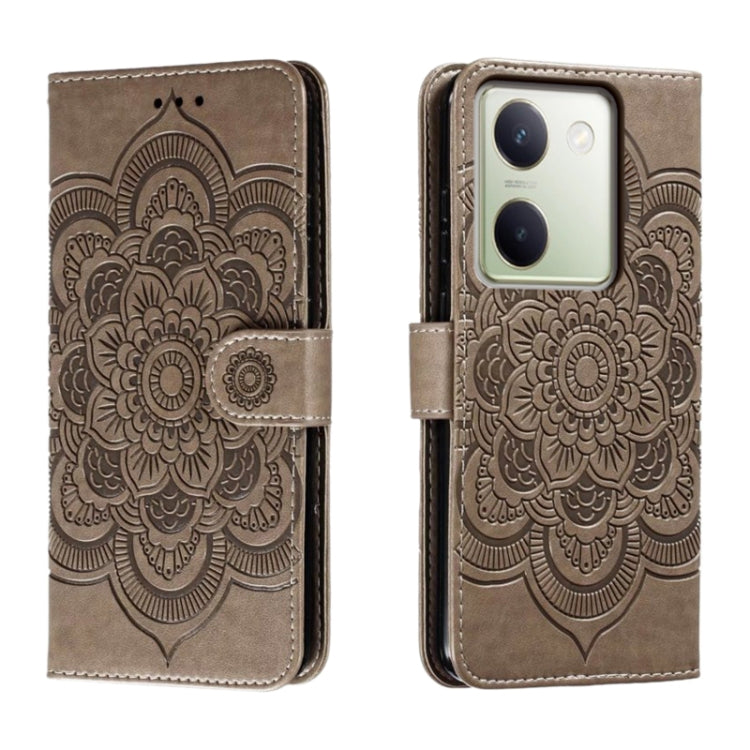 Sun Mandala Embossing Pattern Phone Leather Case, For vivo S17, For vivo S17e, For vivo iQOO Neo8, For vivo Y78, For vivo Y100 5G