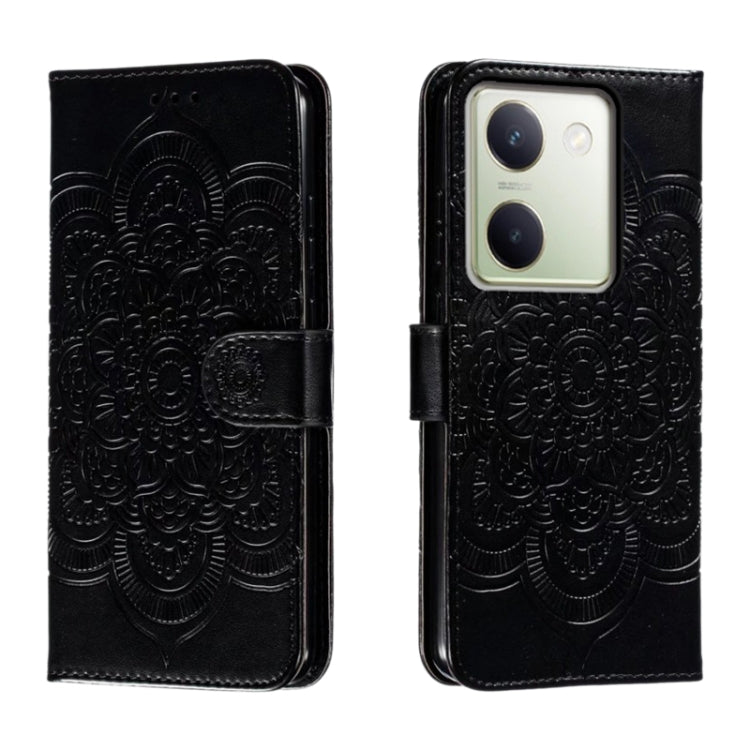 Sun Mandala Embossing Pattern Phone Leather Case, For vivo S17, For vivo S17e, For vivo iQOO Neo8, For vivo Y78, For vivo Y100 5G
