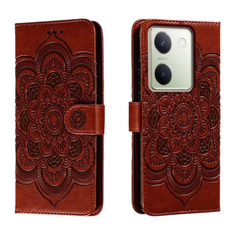 Sun Mandala Embossing Pattern Phone Leather Case, For vivo S17, For vivo S17e, For vivo iQOO Neo8, For vivo Y78, For vivo Y100 5G