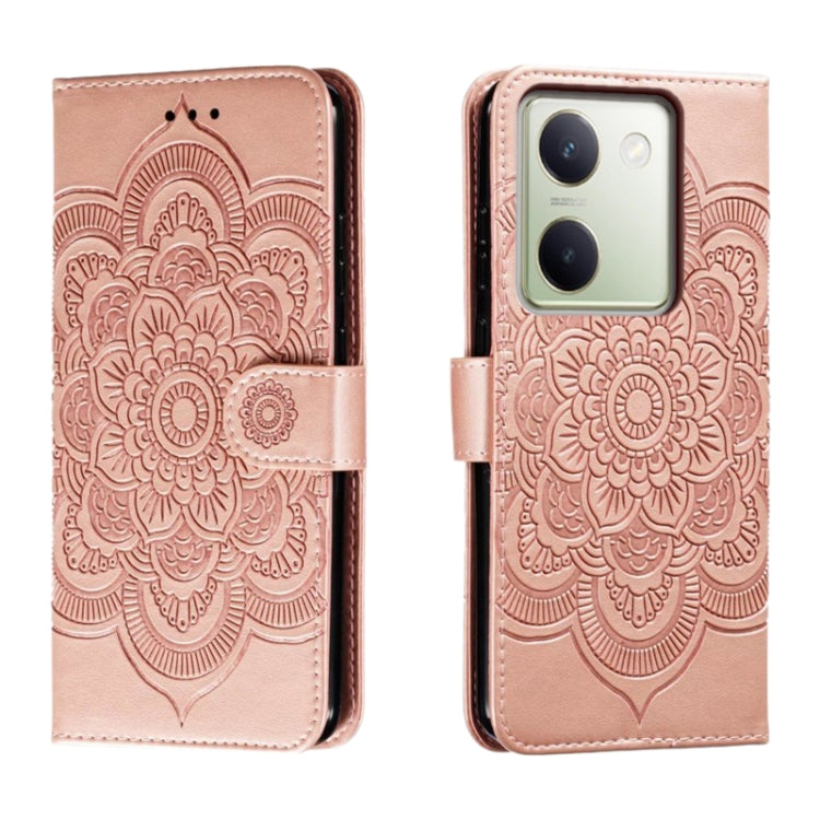 Sun Mandala Embossing Pattern Phone Leather Case, For vivo S17, For vivo S17e, For vivo iQOO Neo8, For vivo Y78, For vivo Y100 5G