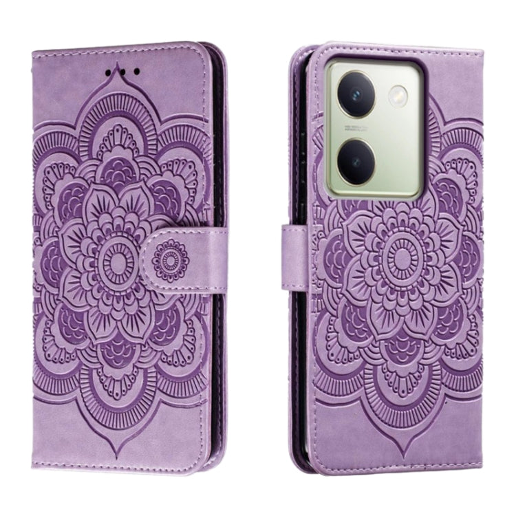 Sun Mandala Embossing Pattern Phone Leather Case, For vivo S17, For vivo S17e, For vivo iQOO Neo8, For vivo Y78, For vivo Y100 5G