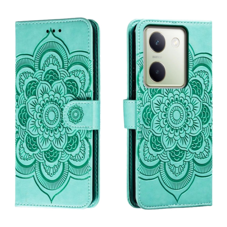 Sun Mandala Embossing Pattern Phone Leather Case, For vivo S17, For vivo S17e, For vivo iQOO Neo8, For vivo Y78, For vivo Y100 5G